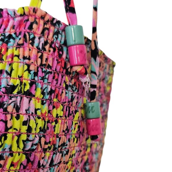 Maaji Bewitched Monet Maxi Dress, Smocked , Tie Straps, Beach, Resort, Size S - Picture 3 of 8